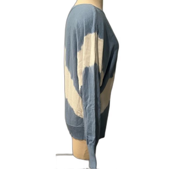 Philosophy Blue & White Tie Dye Cotton Dolman Sleeve Sweater Size Large - Picture 5 of 6